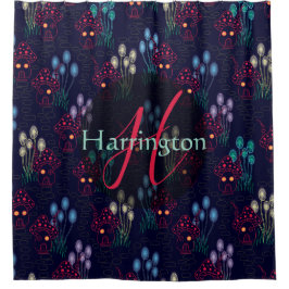 Cortina Para Box Floresta de Cogumelos Encantada Personalizada