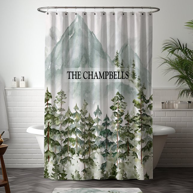 Cortina Para Box Floresta e Natureza das Montanhas (In situ bathroom)