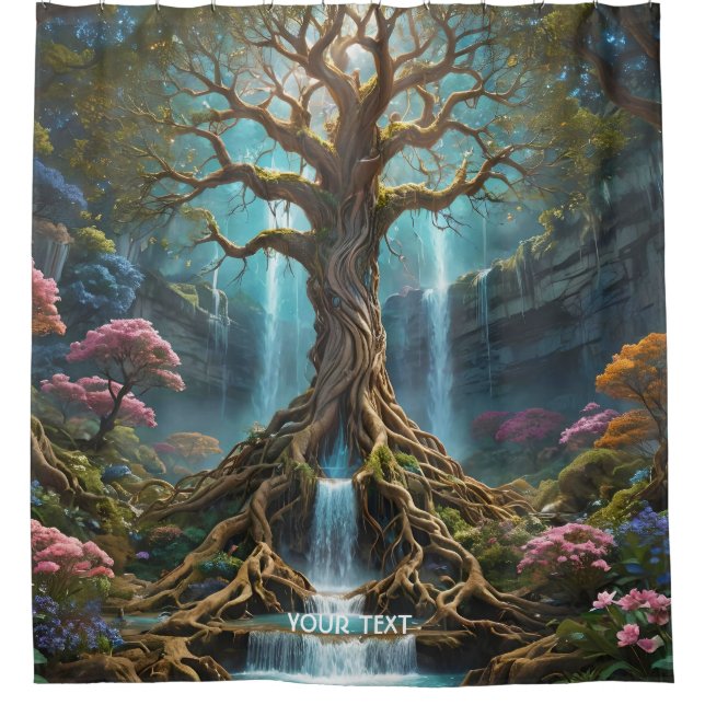 Cortina Para Box Floresta em Cerrado de Árvore Fantasy (Frente)