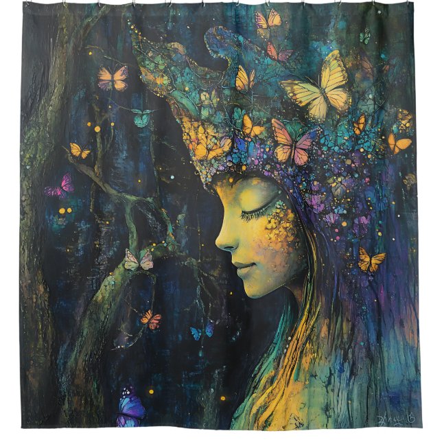 Cortina Para Box Floresta Encantada da Deusa Borboleta (6) (Frente)