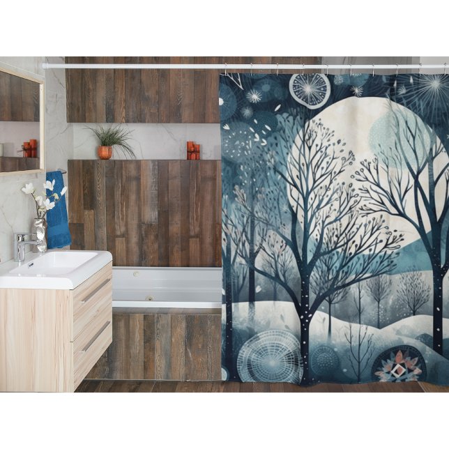 Cortina Para Box Floresta Nórdica Moonlit (Criador carregado)