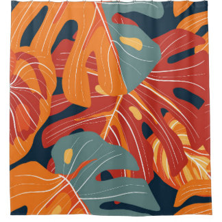 Cortina Para Box Floresta tropical: design de papel de parede de fl