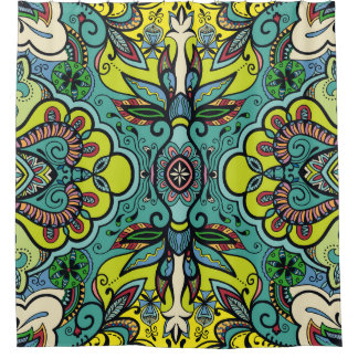 Cortina Para Box Flórida geométrica, abstrato sem costura colorido