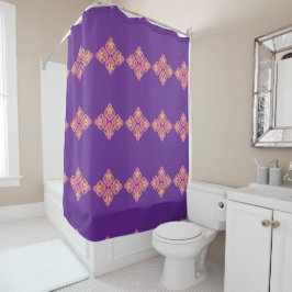 Cortina Para Box Flowers on Purple Shower Curtain
