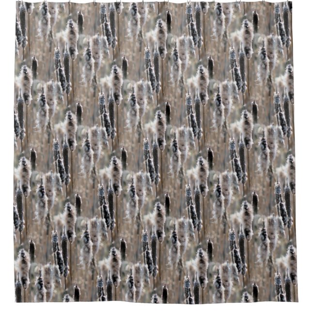 Cortina Para Box Fluffy Cattails Nature Pattern (Frente)