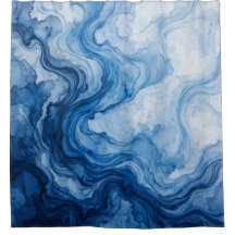 Fluxo Azul Harmonioso Branco Azul Abstrato
