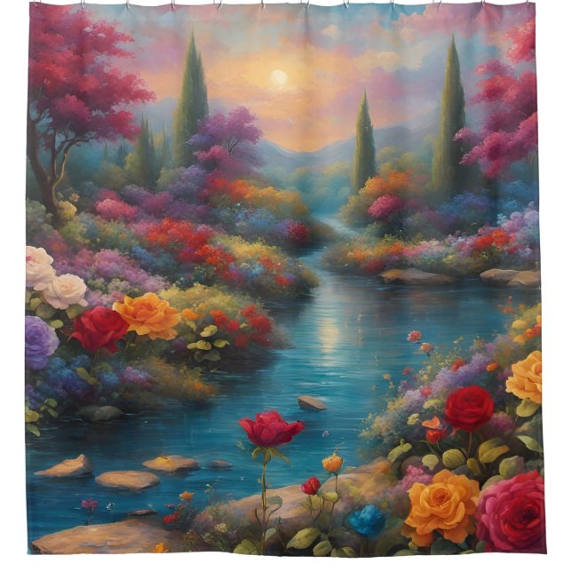 Cortina Para Box "Fluxo de Jardim Celestial" (Frente)