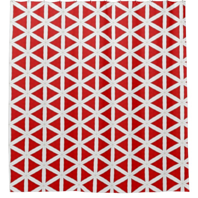 Cortina Para Box Fluxo de Sinal – Design Moderno Vermelho e Branco (Frente)
