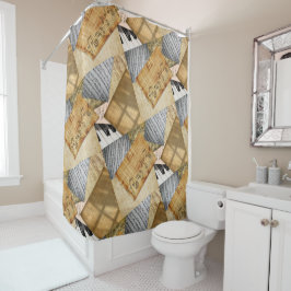 Cortina Para Box Folha antiga de Notas Musicais de Piano Vintage