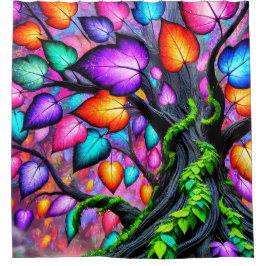 Cortina Para Box Folhas Coloridas