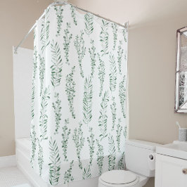 Cortina Para Box Folhas de Cores Aquáticas Botânicas