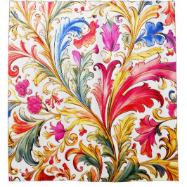 Cortina Para Box Folhas de Design Florentine de rico