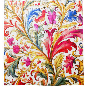 Cortina Para Box Folhas de Design Florentine de rico
