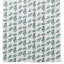 Cortina Para Box Folhas de eucalipto com aquarela elegante