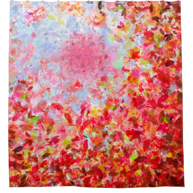 Cortina Para Box Folhas de outono e céu abstrato (Frente)