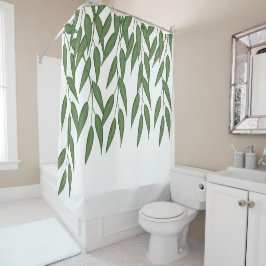 Cortina Para Box Folhas de verde tropical natureza folha branca ver