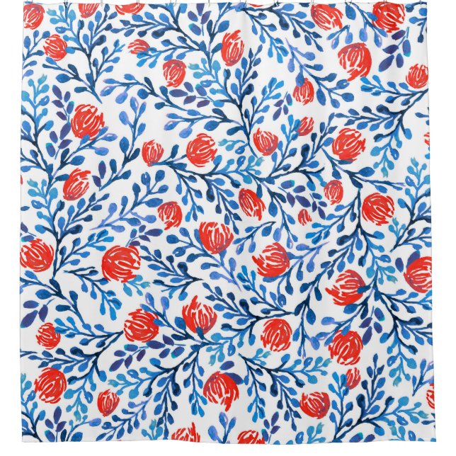 Cortina Para Box Folhas Florais: Padrão Natural Invisível (Frente)