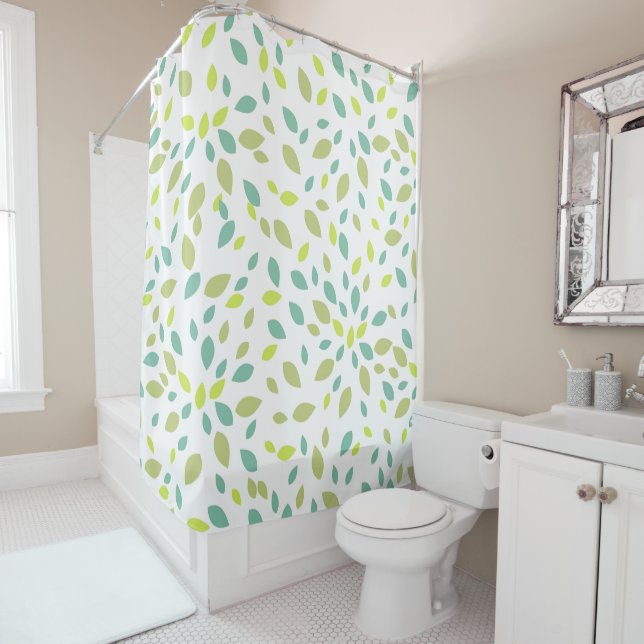 Cortina Para Box Folhas (Verde) (In Situ)