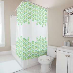 Cortina Para Box Folhas verdes neon - arte fractal,