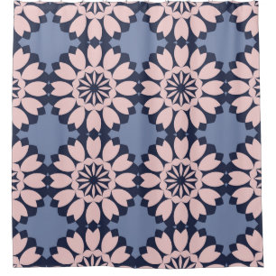 Cortina Para Box Formas Geométricas: Padrão Decorativo Sem Olhos.