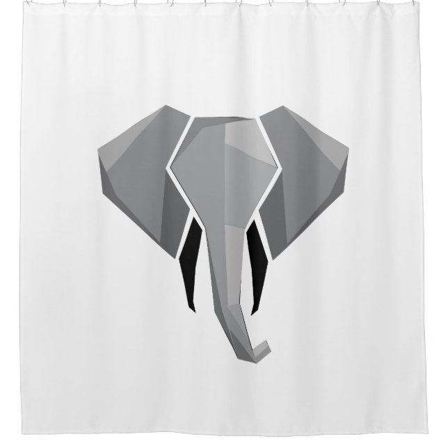 Cortina Para Box Formas Simples Geométrica Cabeça de Elefante (Frente)