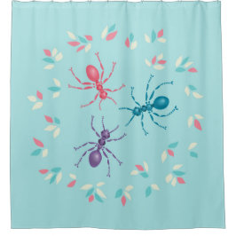 Cortina Para Box Formigas bonitos na arte Pastel do vetor dos tons