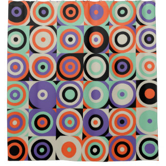 Cortina Para Box Formulários Geométricos, Abstrato Vintage Design.
