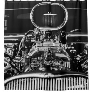 CORTINA PARA BOX FOTOGRAFIA EM GRAYSCALE DO MOTOR DE CARRO VINTAGE