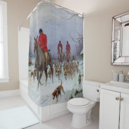 Cortina Para Box Fox Hunt Huntsmen e Hounds voltando para casa