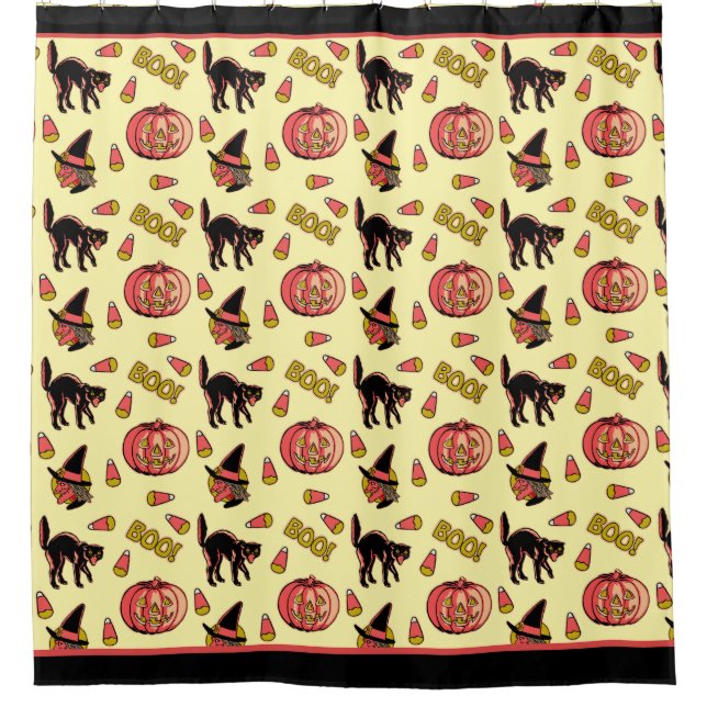 Cortina Para Box Fraidy Cat Retro Halloween (Frente)