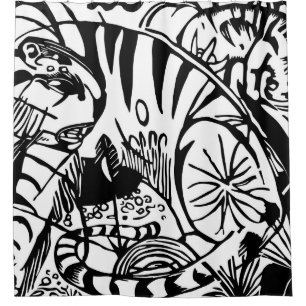 Cortina Para Box Franz Marc - Tigre Preto e Branco - Arte Abstrata