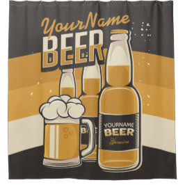 Cortina Para Box Frasco de Cerveja Personalizado Bar Repetitivo
