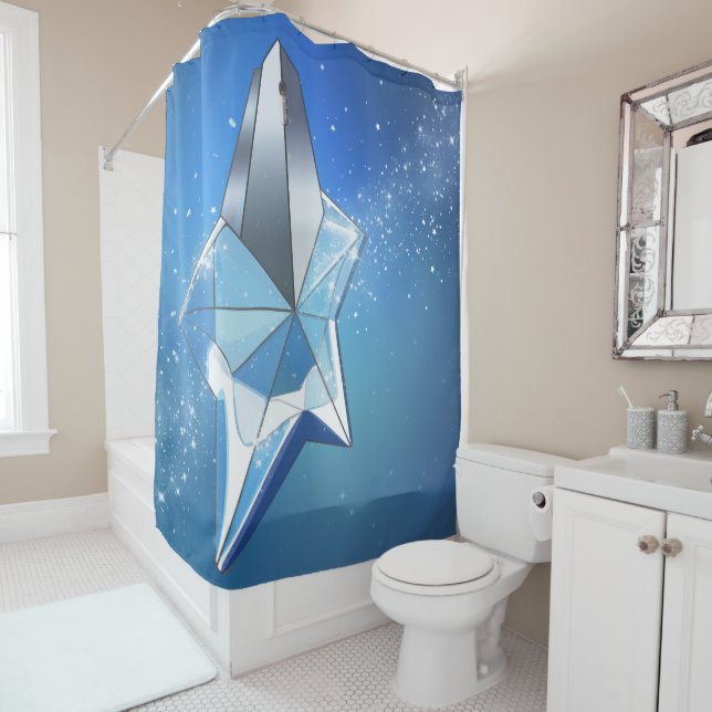 Cortina Para Box Frasco de Perfume Blue Sparkle Star Glam (In Situ)