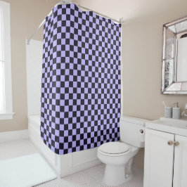 Cortina Para Box French lilac checkerboard pattern