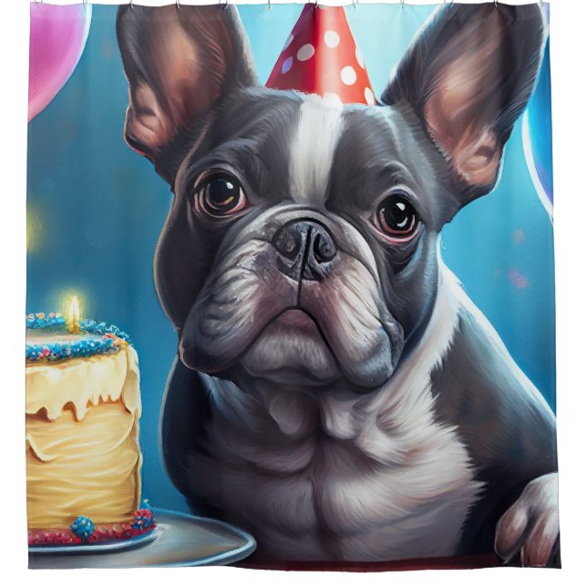 Cortina Para Box Frenchie Birthday Bash: Um Cachorro Francês Bonito (Frente)