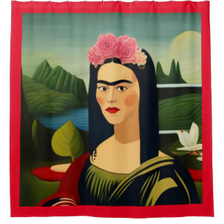 Cortina Para Box Frida Kahlo como Cortina de Chá Mona Lisa
