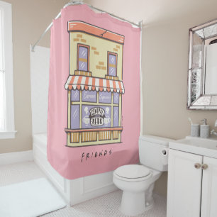 Cortina Para Box FRIENDS™ Central Perk Cartoon Coffee Shop