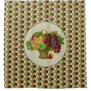 Cortina Para Box Fruta Basket Vintage Art