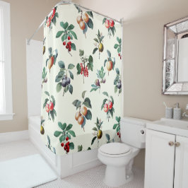 Cortina Para Box Fruta de Vintagem Botânica Doce Colorida em Branco