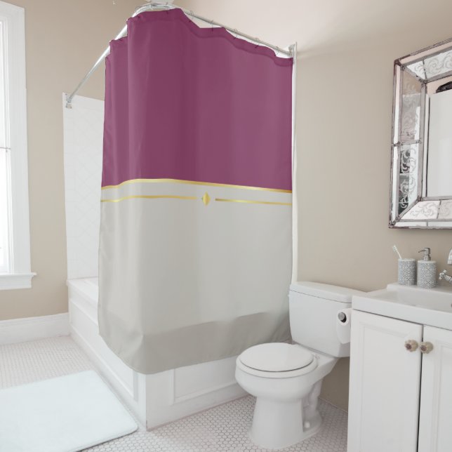 Cortina Para Box Fuchsia e Taupe Haven (In Situ)