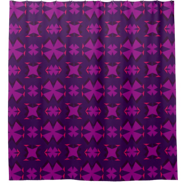 Cortina Para Box Fuchsia Geotech: A Vibrant Abstract Geometric Text (Frente)