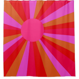 Cortina Para Box Fuchsia Sunrise Sunburst - Abstrato minimalista