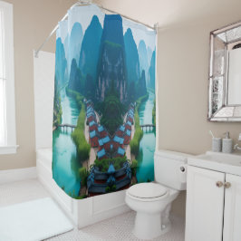 Cortina Para Box Fuga Tranquila - Serenidade do Rio Karst"