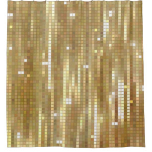 Cortina Para Box Fundo abstrato de ouro brilhante com vidros