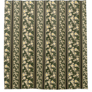 Cortina Para Box Fundo das Flores de Densidade de Strik Douradas