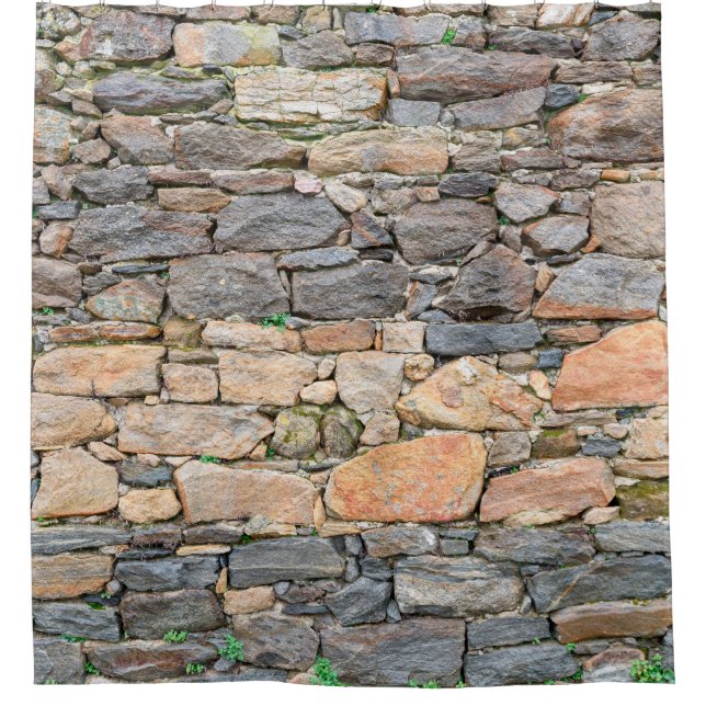 Cortina Para Box fundo de textura de pedra, fotoabandonada, (Frente)