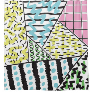 Cortina Para Box fundo desenhado em abstrato 3