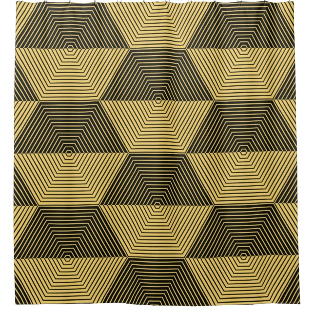 Cortina Para Box fundo geométrico abstrato. Malha hexagonal com (Frente)