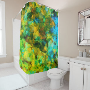 Cortina Para Box Funky Greens Moderno Design Abstrato