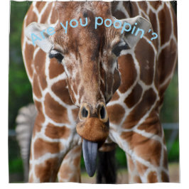 Cortina Para Box Funny Giraffe Shower Curtain “Are You Poopin’?” – 